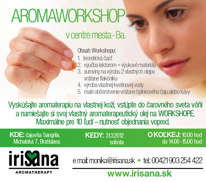 Aromaworkshop v Bratislave - 31.3.2012